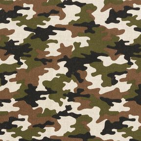 Tissu de décoration Semi-panama Camouflage – nature/olive foncé, 