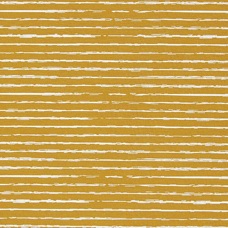 Jersey coton Bandes de gribouillage – moutarde,  image number 1