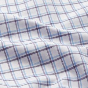 Tissu pour chemise à carreaux décalés – blanc/bleu clair, 