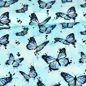 Jersey coton Éclaboussures de papillons | Glitzerpüppi – bleu glacier, 
