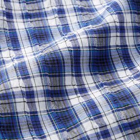 Tissu de coton Carreaux écossais froissé – bleu roi/blanc, 
