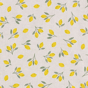 Tissu de décoration Semi-panama mini citrons – jaune/nature, 