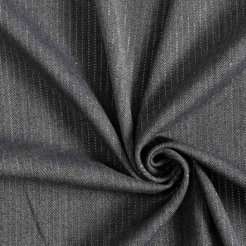 Mélange viscose Chevrons avec rayures pailletées – gris foncé,  image number 1