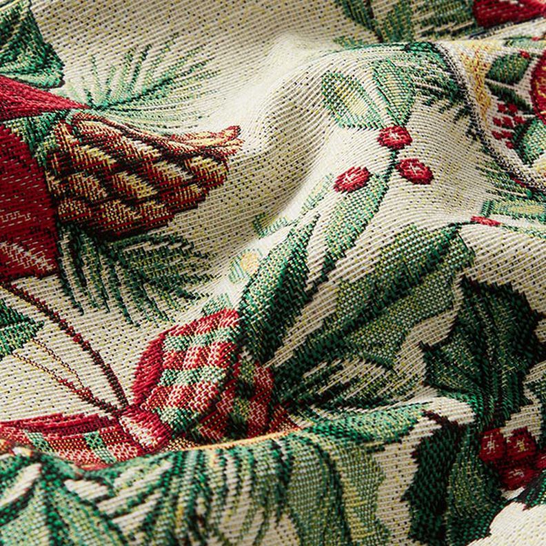 Tissu de décoration Gobelin Bonhomme en pain d’épice – beige clair/carmin,  image number 2