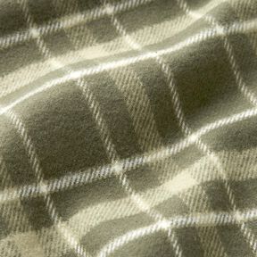 Flanelle Grands carreaux écossais – kaki/blanc, 