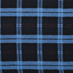 Tissu pour manteau Loops Carreaux – noir/bleu, 