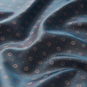 Tissu de doublure Jacquard Changée Fleurs et Pois – bleu jean, 