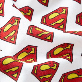 Popeline coton Logo Superman Tissu sous licence | DC Comics – blanc, 