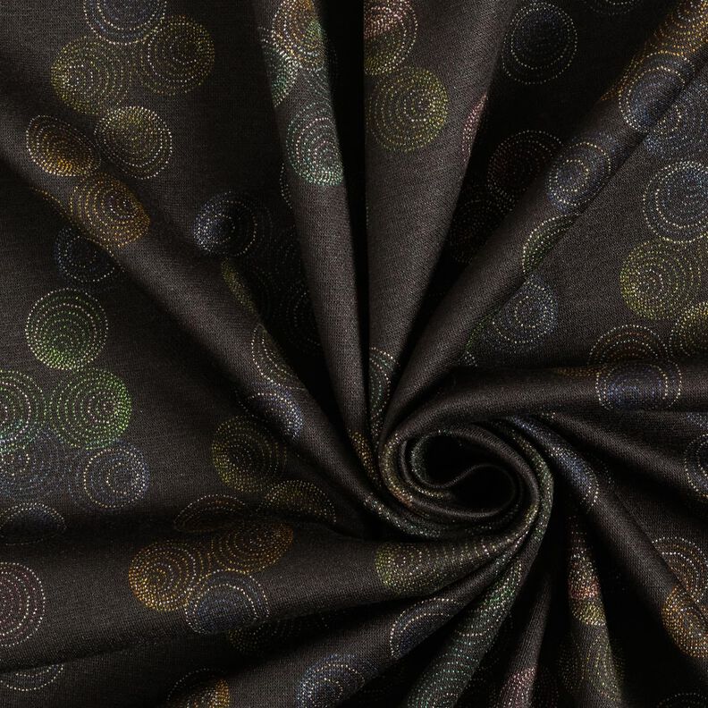 Jersey viscose Cercles colorés – noir,  image number 3