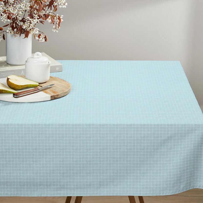 Tissu en coton Cretonne Carreaux en grille – bleu clair,  image number 6