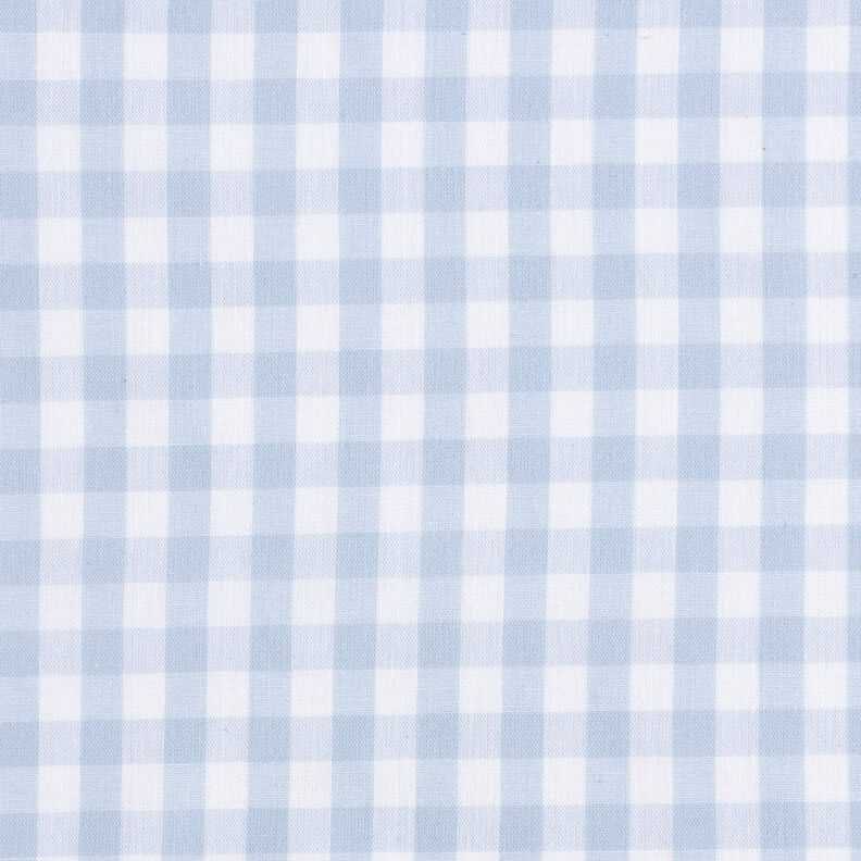 Tissu en coton Vichy à carreaux 1 cm – jean bleu clair/blanc,  image number 1