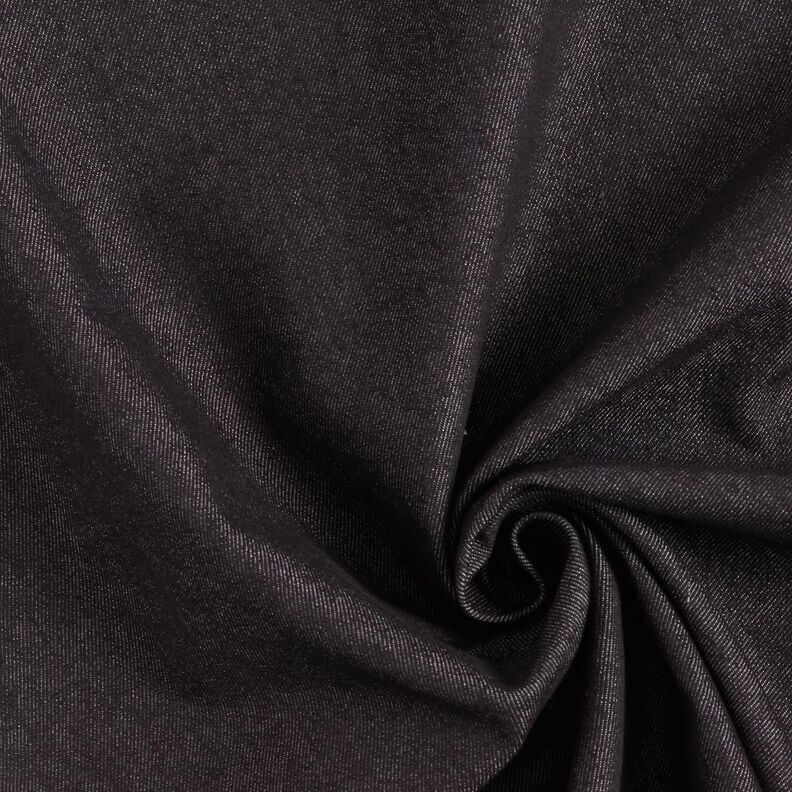 Denim de coton stretch mélangé moyen – noir,  image number 1