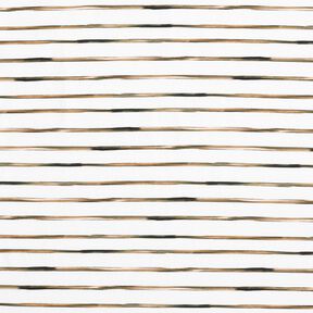 Jersey coton Rayures larges aquarelle Impression numérique – ivoire/marron noir, 