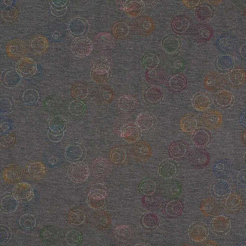 Jersey viscose Cercles colorés – gris pierre,  image number 1