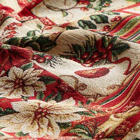 Tissu de décoration Gobelin Motifs de Noël – crème/rouge, 