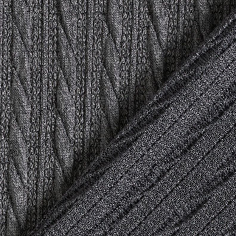 Tricot Cloqué Torsades – anthracite,  image number 4