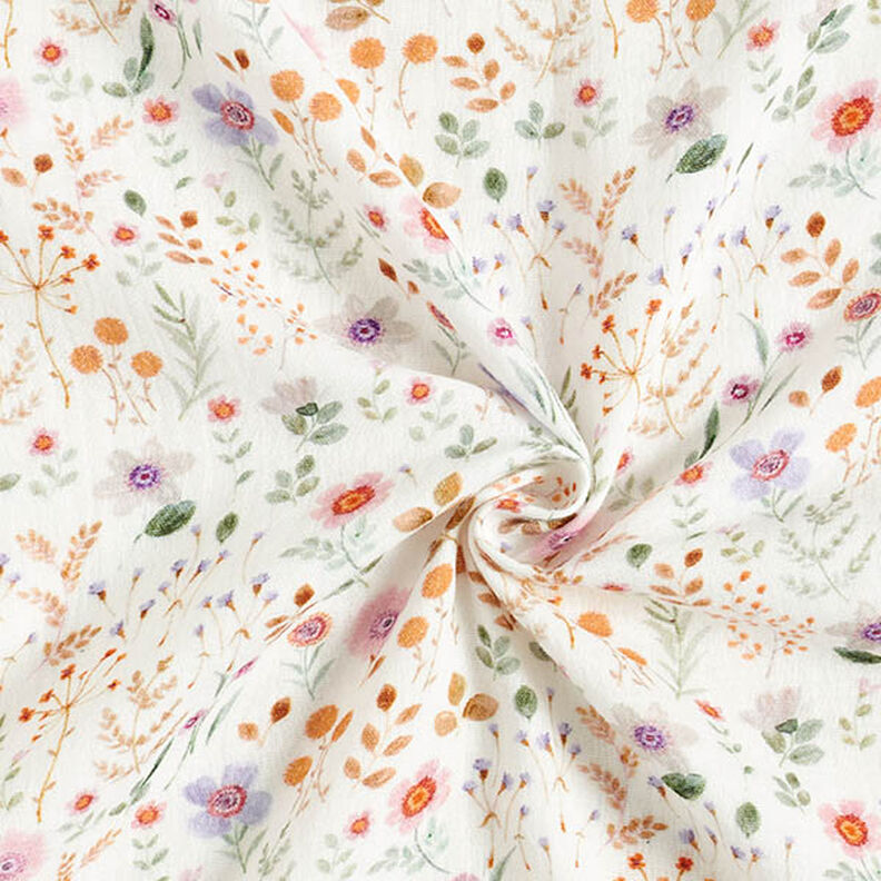 Tissu double gaze de coton Prairie fleurie multicolore Impression numérique – écru,  image number 3