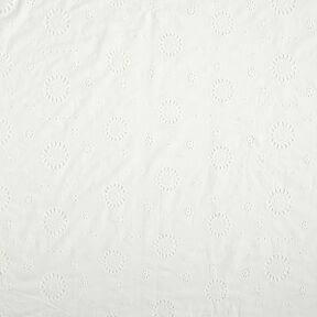 Tissu de coton Fleurs en broderie anglaise – blanc, 