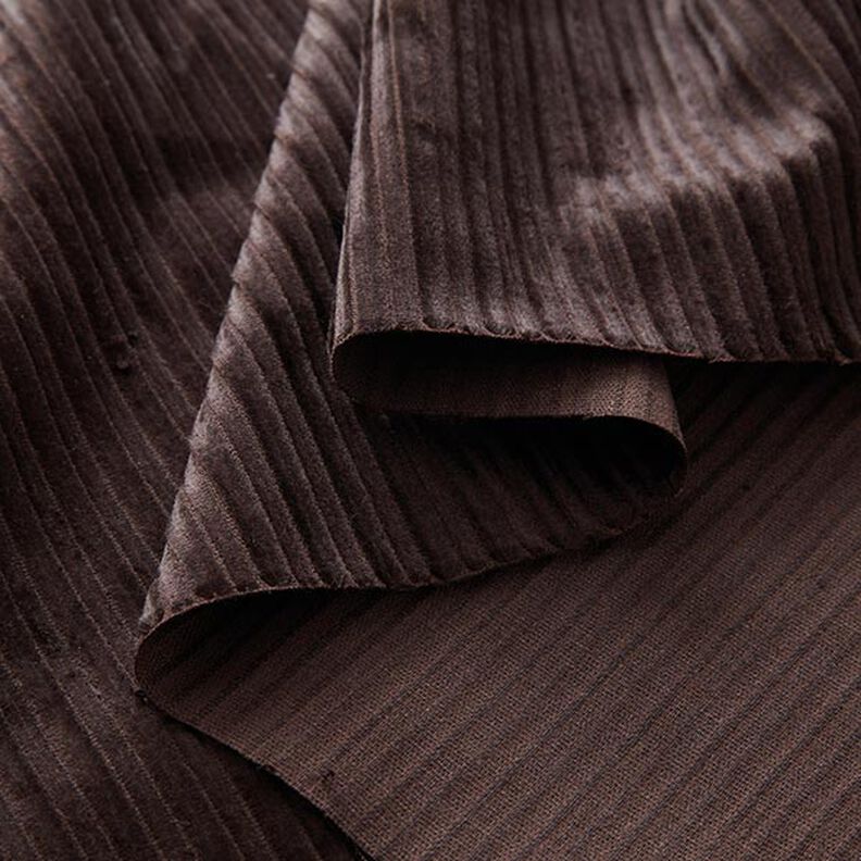 Velours côtelé stretch en coton-viscose mélangé, uni – marron noir,  image number 3