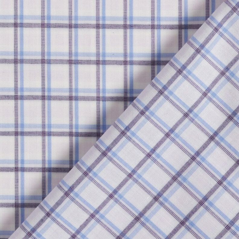 Tissu pour chemise à carreaux décalés – blanc/bleu clair,  image number 4