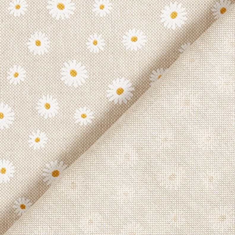 Tissu de décoration Semi-panama Petites fleurs – nature/blanc,  image number 4