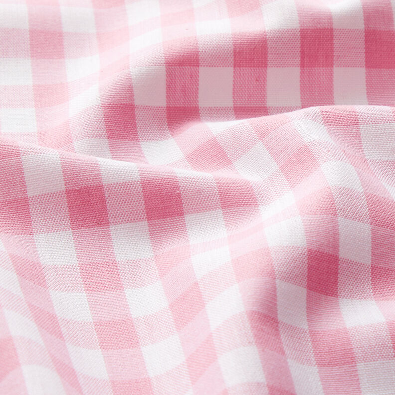 Tissu en coton Vichy à carreaux 1 cm – rose/blanc,  image number 2