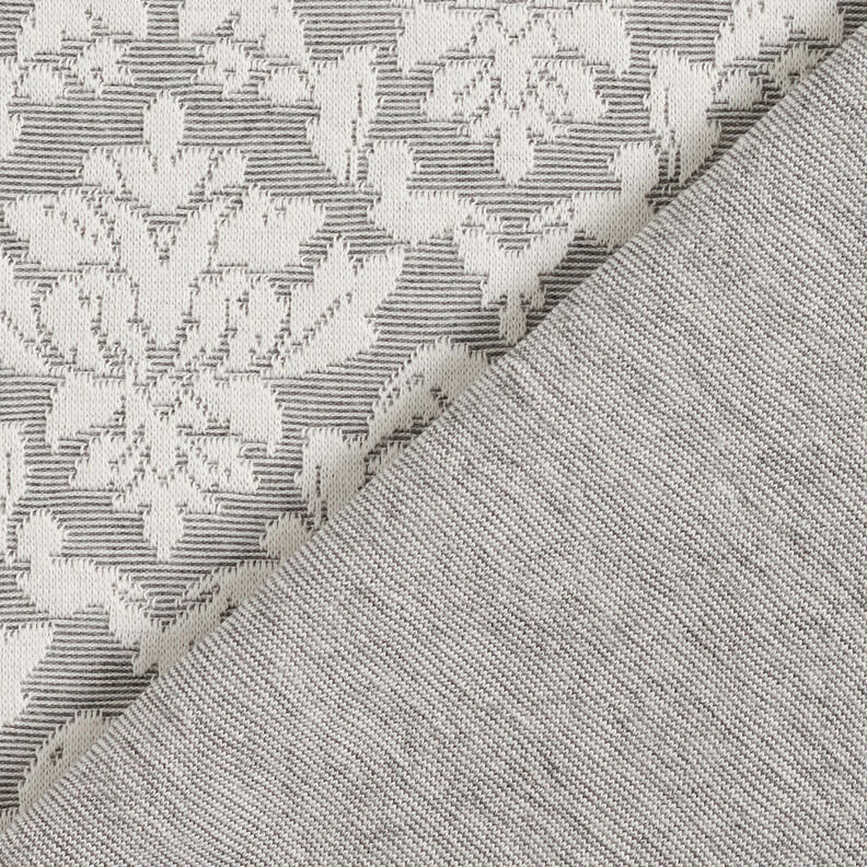 Jersey jacquard Ornements – gris clair/blanc,  image number 5