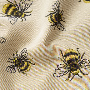 Tissu de décoration Gobelin Essaim d'abeilles – beige clair/jaune, 