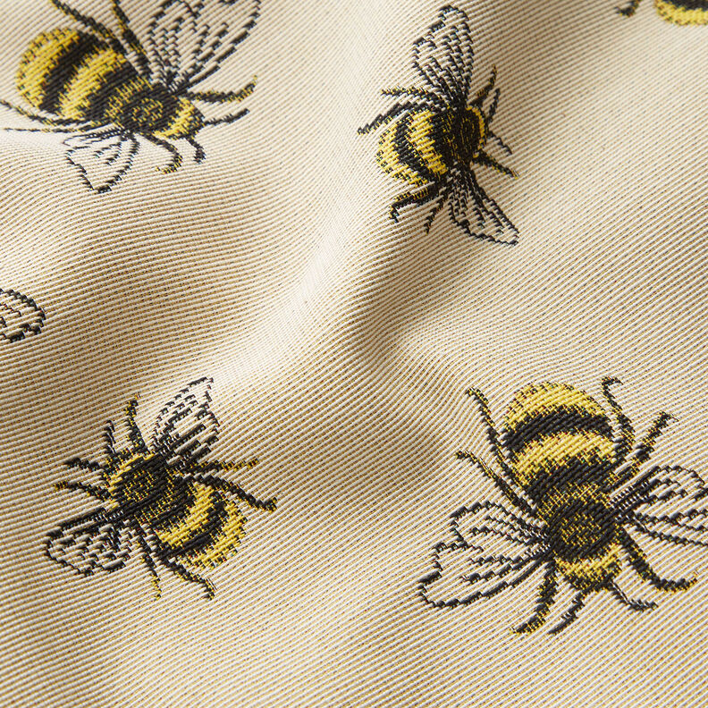 Tissu de décoration Gobelin Essaim d'abeilles – beige clair/jaune,  image number 2