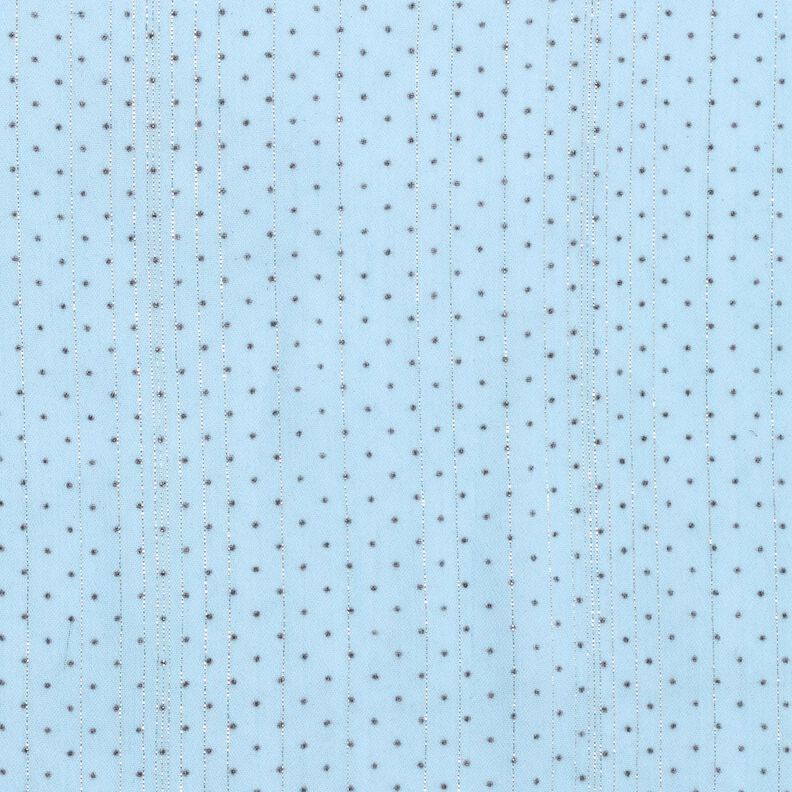 Mousseline Rayures et pois pailletés – bleu clair,  image number 1