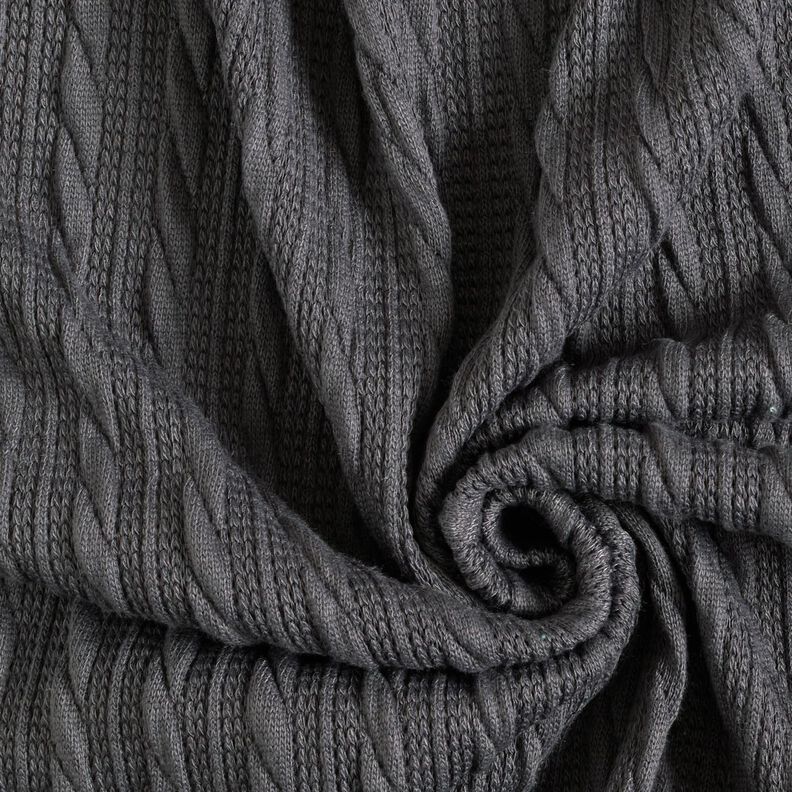 Tricot Cloqué Torsades – anthracite,  image number 3