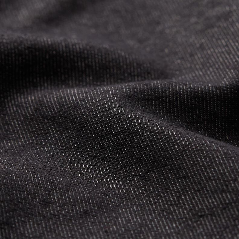 Denim de coton stretch mélangé moyen – noir,  image number 2