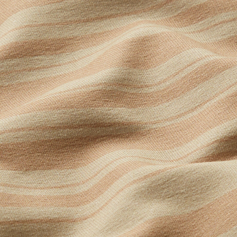 French Terry rayures irrégulières – brun faon/beige foncé,  image number 2