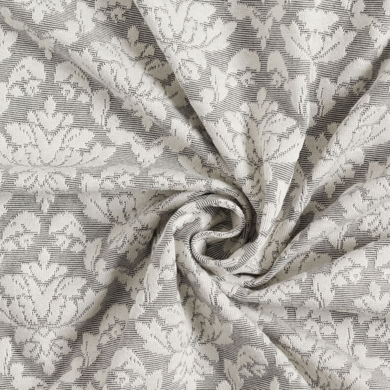 Jersey jacquard Ornements – gris clair/blanc,  image number 4