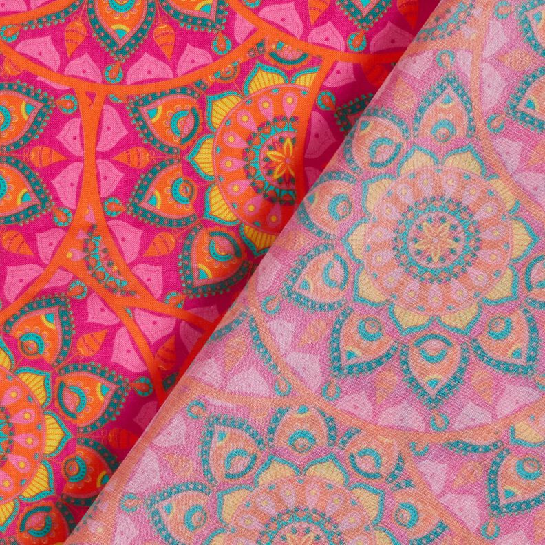 Voile de viscose Mandala – pourpre/orange,  image number 4