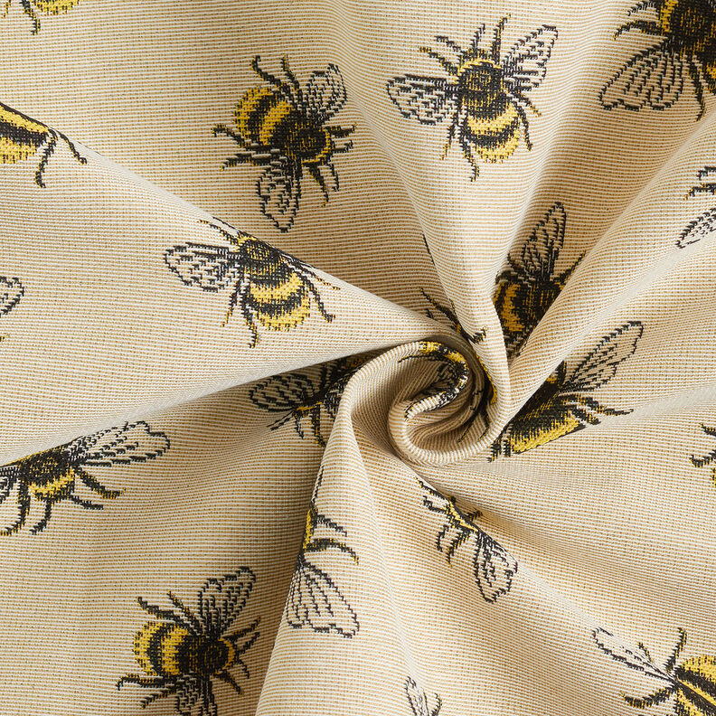 Tissu de décoration Gobelin Essaim d'abeilles – beige clair/jaune,  image number 4