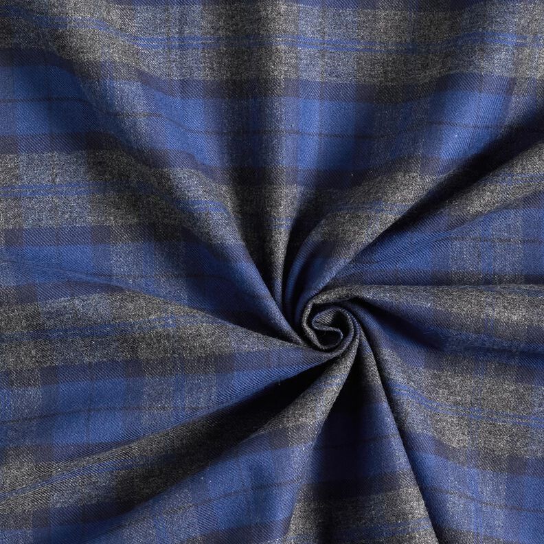 Flanelle Carreaux classiques – bleu/gris foncé,  image number 3