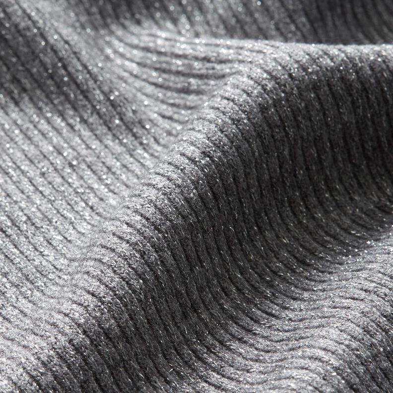 Tricot côtelé pailleté – gris/argent,  image number 2