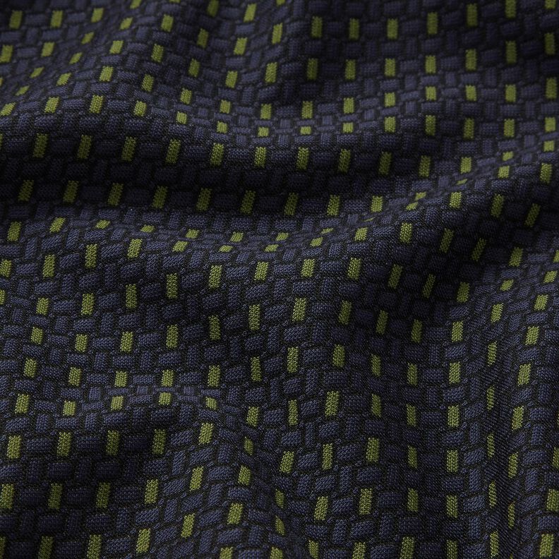 Jersey jacquard à motif de grille – olive/lilas,  image number 2