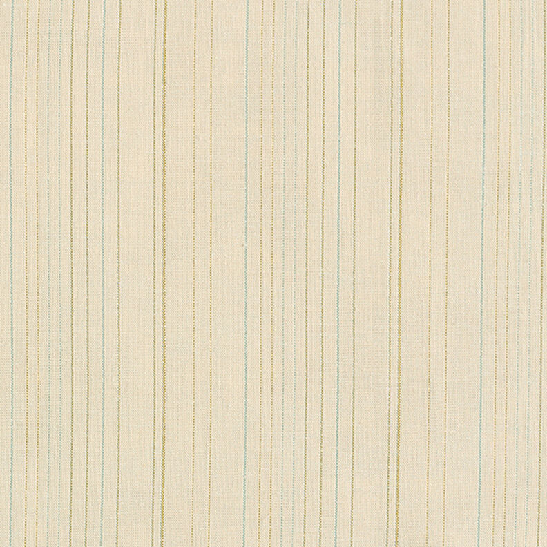 Mélange lin coton rayures pailletées – beige,  image number 1