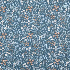 Coton enduit Prairie fleurie multicolore – jean bleu clair/bleu clair, 