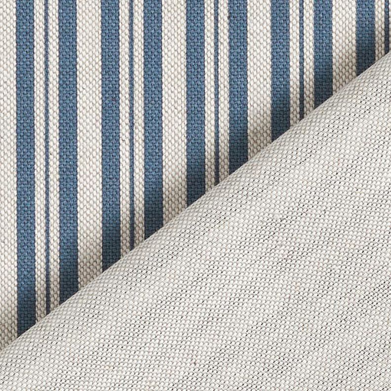 Tissu de décoration Semi-panama Rayures fines – bleu jean/nature,  image number 4