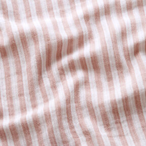 Tissu double gaze de coton Double face Rayures – vieux rose/blanc, 