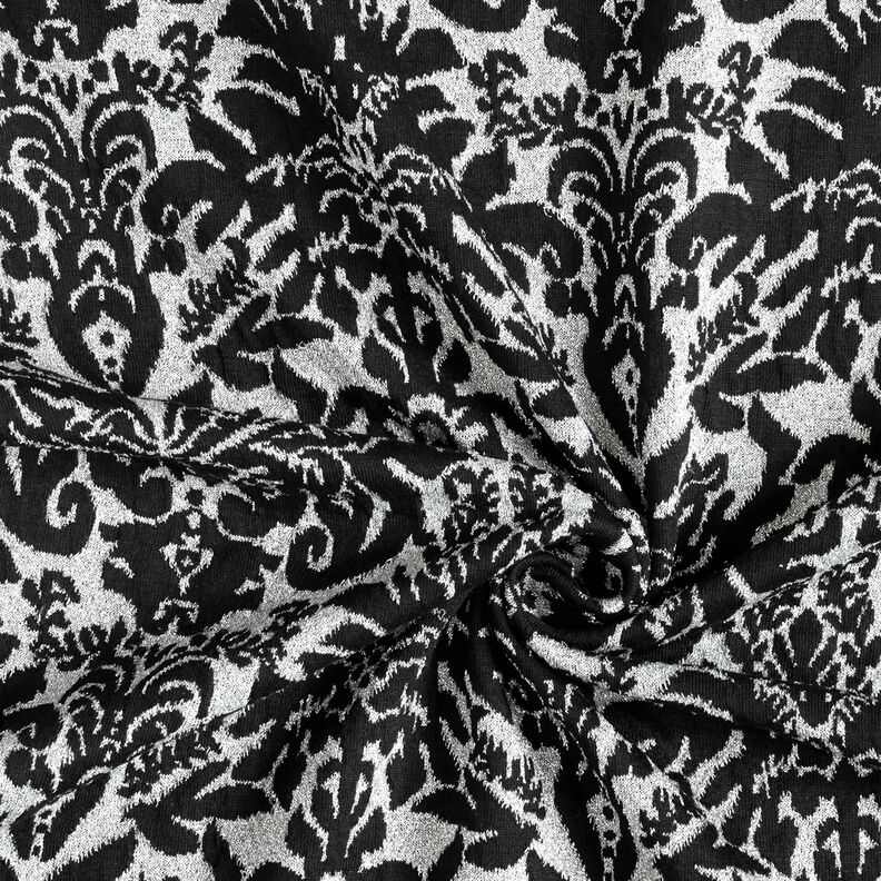 Jersey jacquard à ornements – argent métallisé/noir,  image number 4