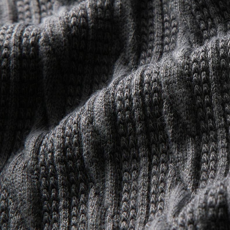 Tricot Cloqué Torsades – anthracite,  image number 2