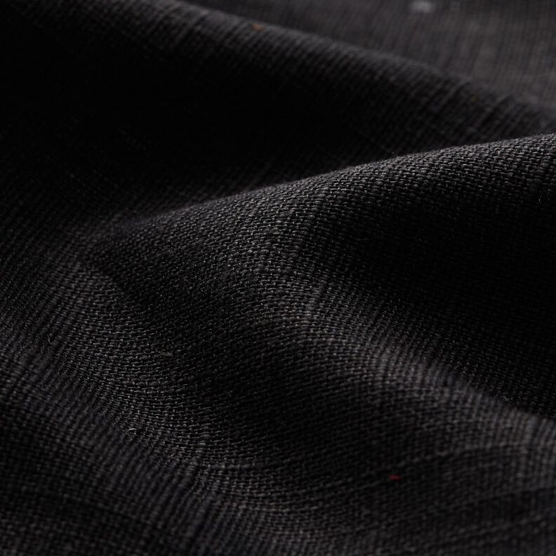 Tissu de lin en ramie mélangée medium – noir,  image number 2