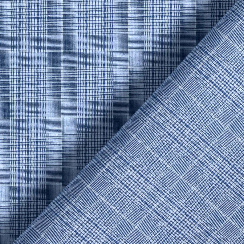 Tissu pour chemise à carreaux fins – blanc/bleu jean,  image number 4