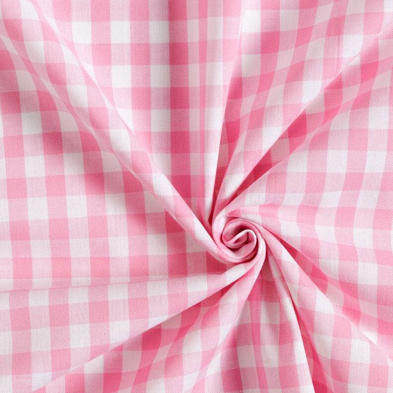 Tissu en coton Vichy à carreaux 1 cm – rose/blanc,  image number 3