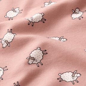 Flanelle coton Petits moutons | by Poppy – vieux rose, 