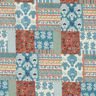 Tissu en coton Cretonne Patchwork floral – bleu,  thumbnail number 1